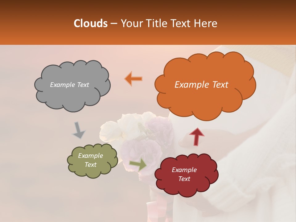 A Pregnant Woman Holding A Bouquet Of Flowers PowerPoint Template