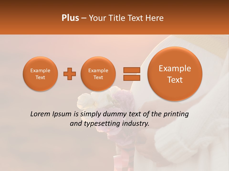 A Pregnant Woman Holding A Bouquet Of Flowers PowerPoint Template