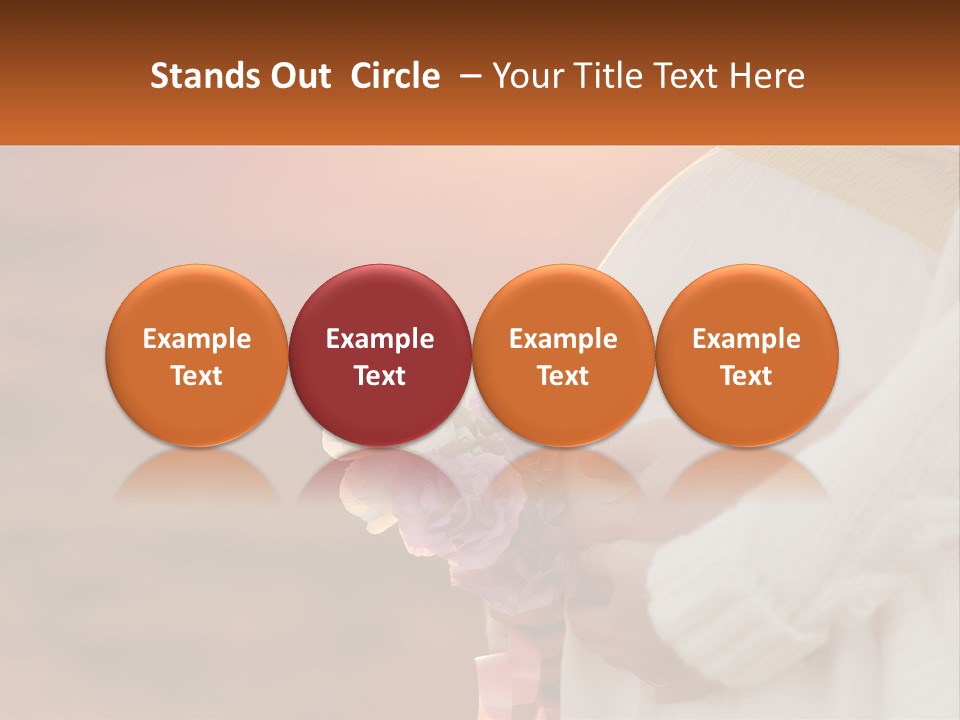 A Pregnant Woman Holding A Bouquet Of Flowers PowerPoint Template