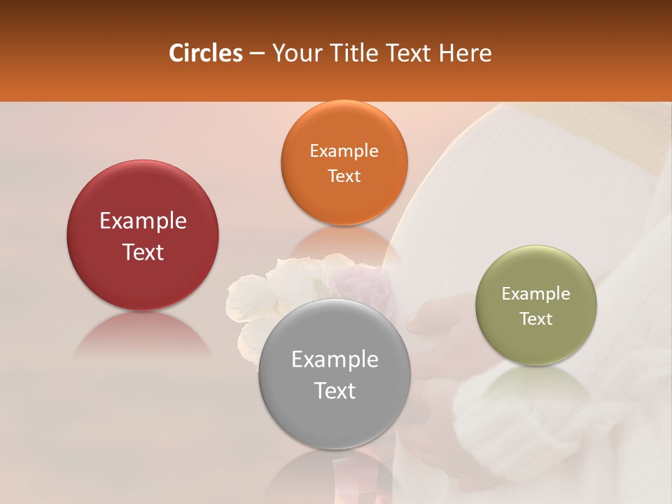 A Pregnant Woman Holding A Bouquet Of Flowers PowerPoint Template