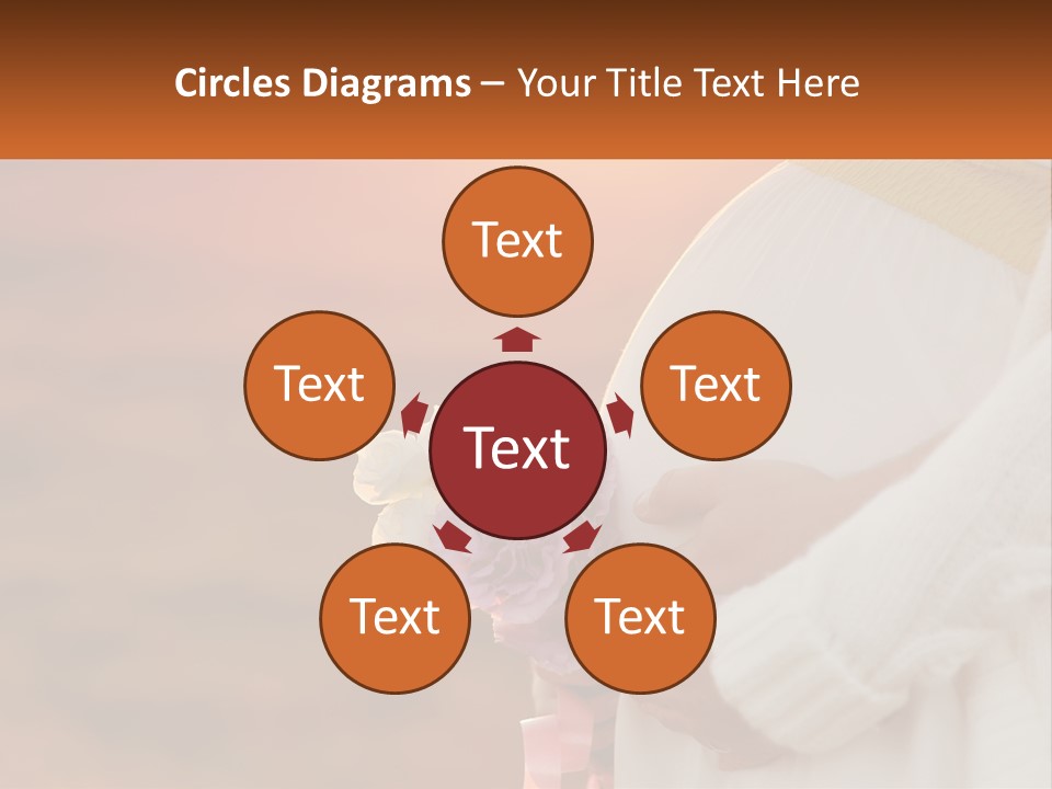 A Pregnant Woman Holding A Bouquet Of Flowers PowerPoint Template