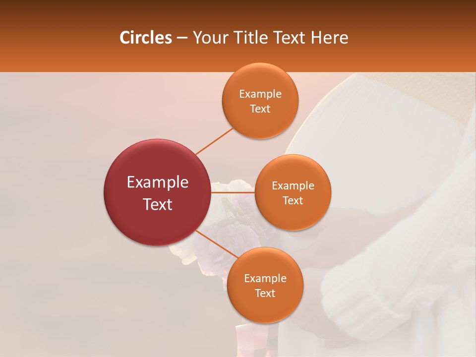 A Pregnant Woman Holding A Bouquet Of Flowers PowerPoint Template