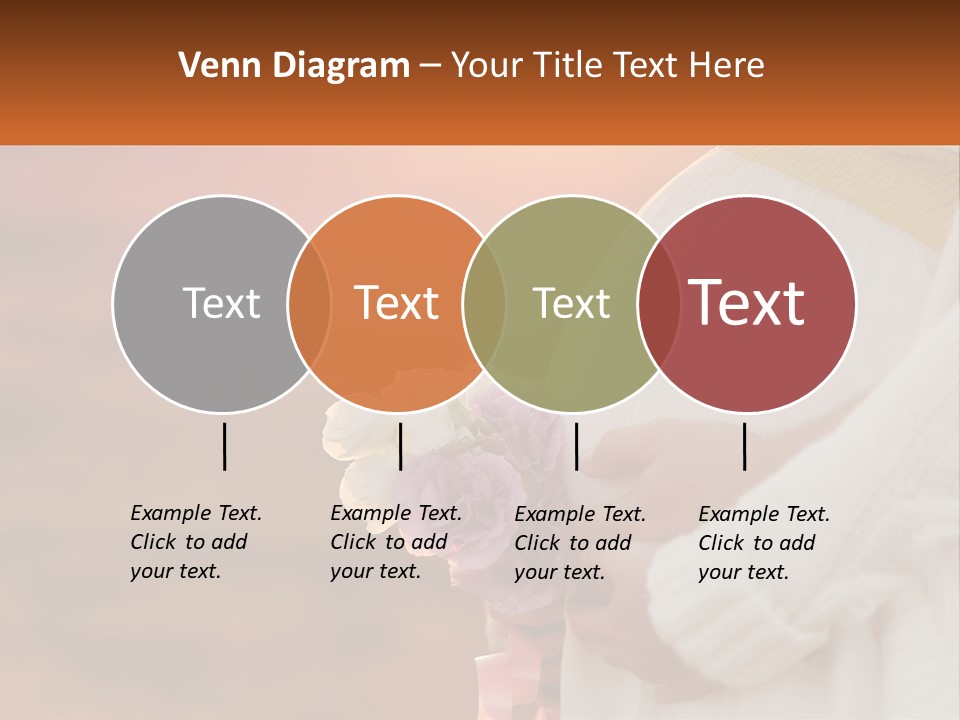 A Pregnant Woman Holding A Bouquet Of Flowers PowerPoint Template