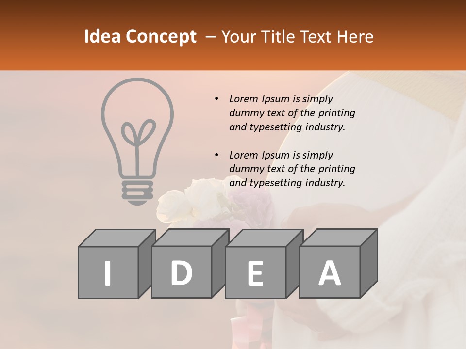 A Pregnant Woman Holding A Bouquet Of Flowers PowerPoint Template