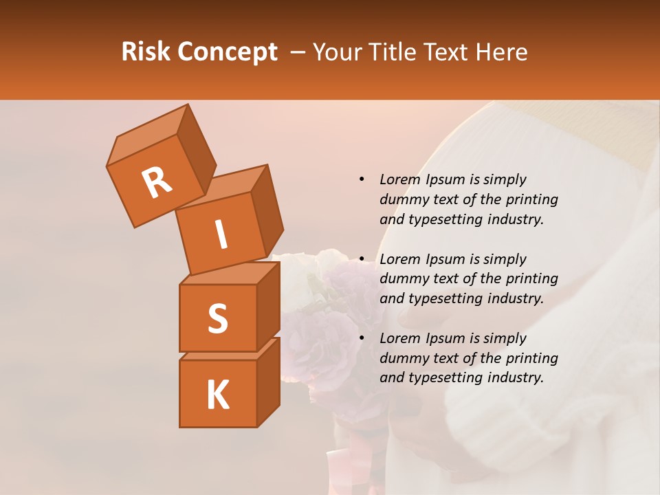 A Pregnant Woman Holding A Bouquet Of Flowers PowerPoint Template