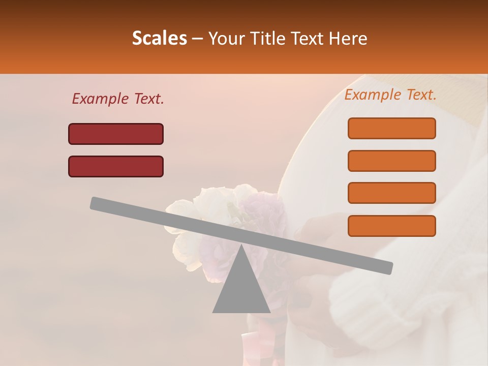 A Pregnant Woman Holding A Bouquet Of Flowers PowerPoint Template