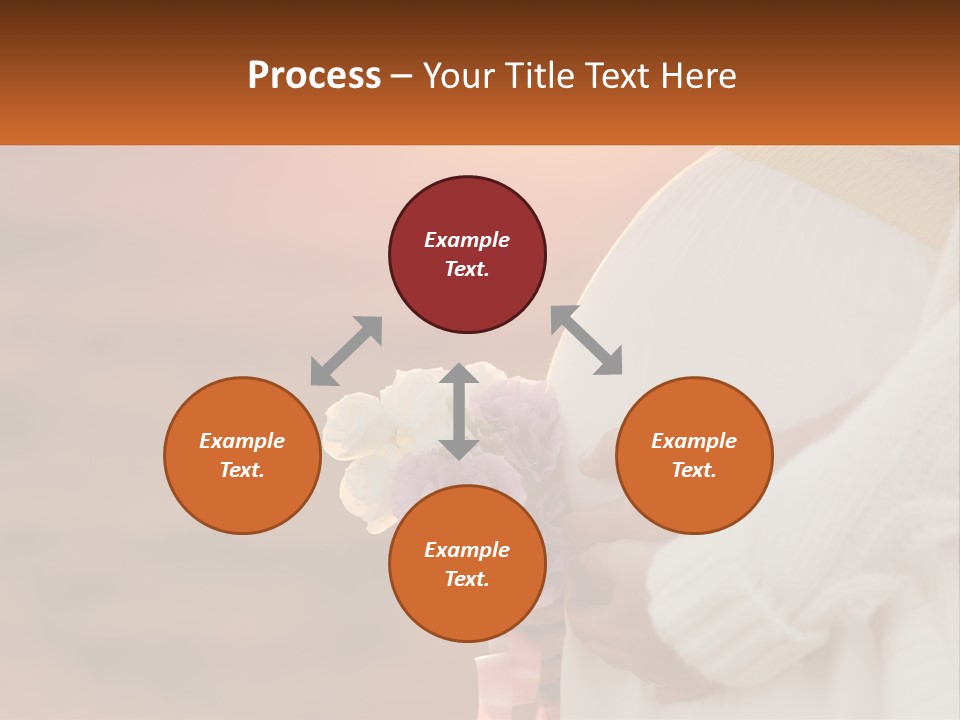 A Pregnant Woman Holding A Bouquet Of Flowers PowerPoint Template