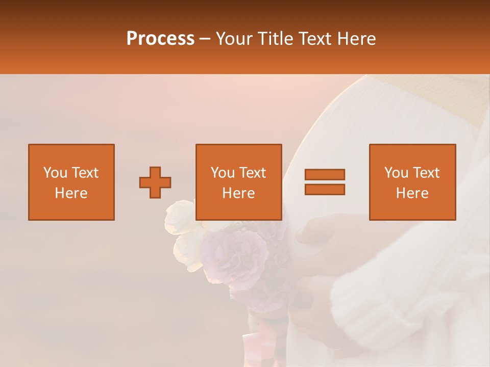 A Pregnant Woman Holding A Bouquet Of Flowers PowerPoint Template