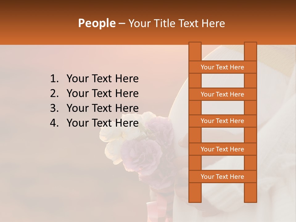 A Pregnant Woman Holding A Bouquet Of Flowers PowerPoint Template