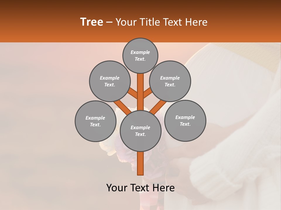 A Pregnant Woman Holding A Bouquet Of Flowers PowerPoint Template