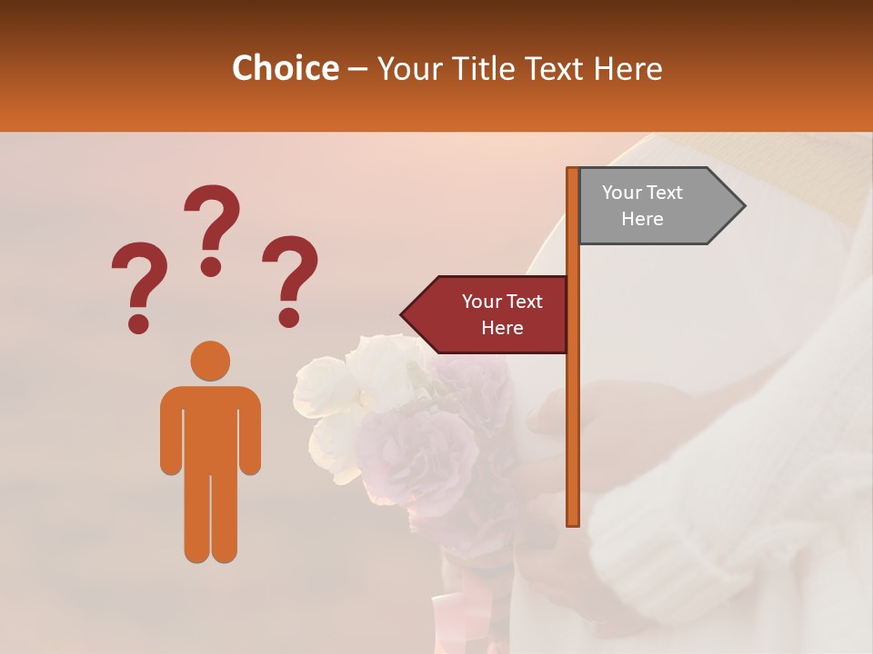 A Pregnant Woman Holding A Bouquet Of Flowers PowerPoint Template