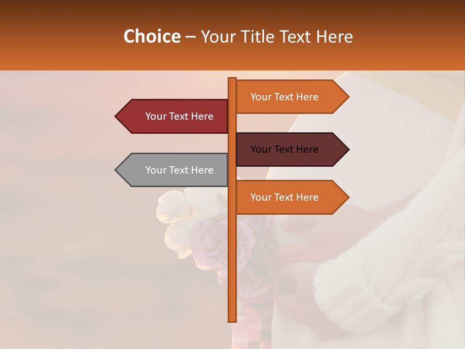 A Pregnant Woman Holding A Bouquet Of Flowers PowerPoint Template