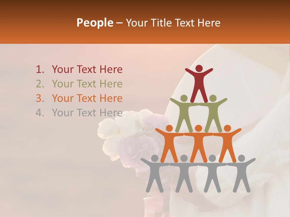 A Pregnant Woman Holding A Bouquet Of Flowers PowerPoint Template