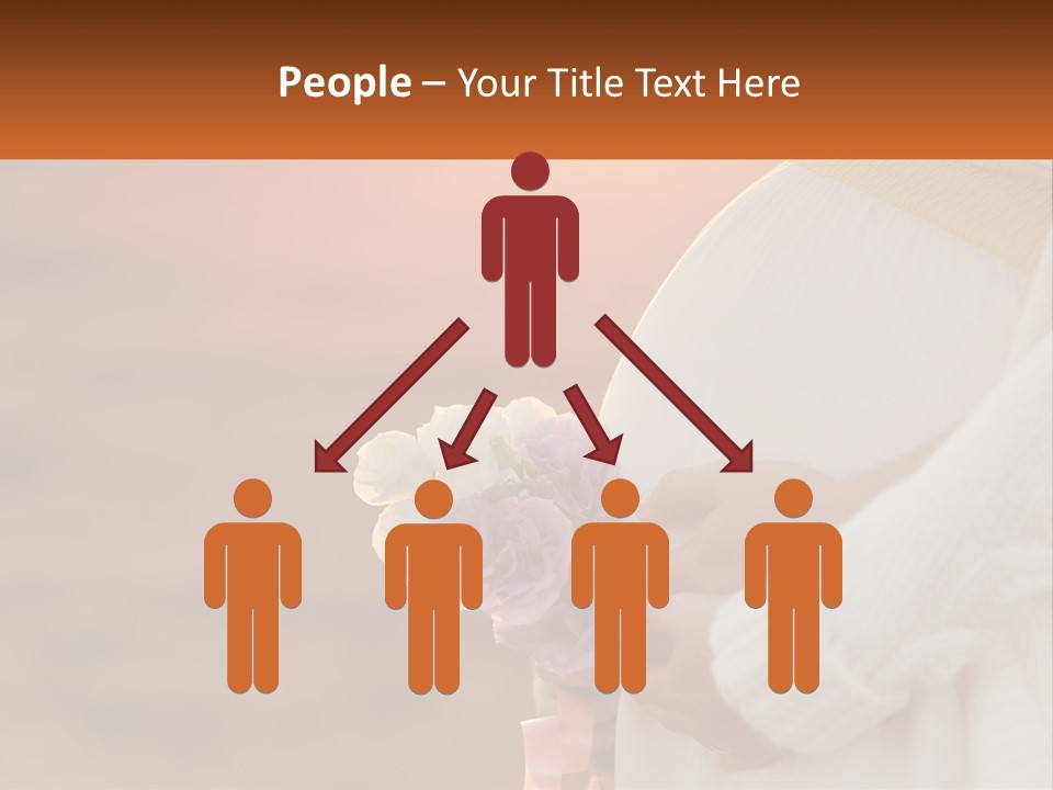 A Pregnant Woman Holding A Bouquet Of Flowers PowerPoint Template