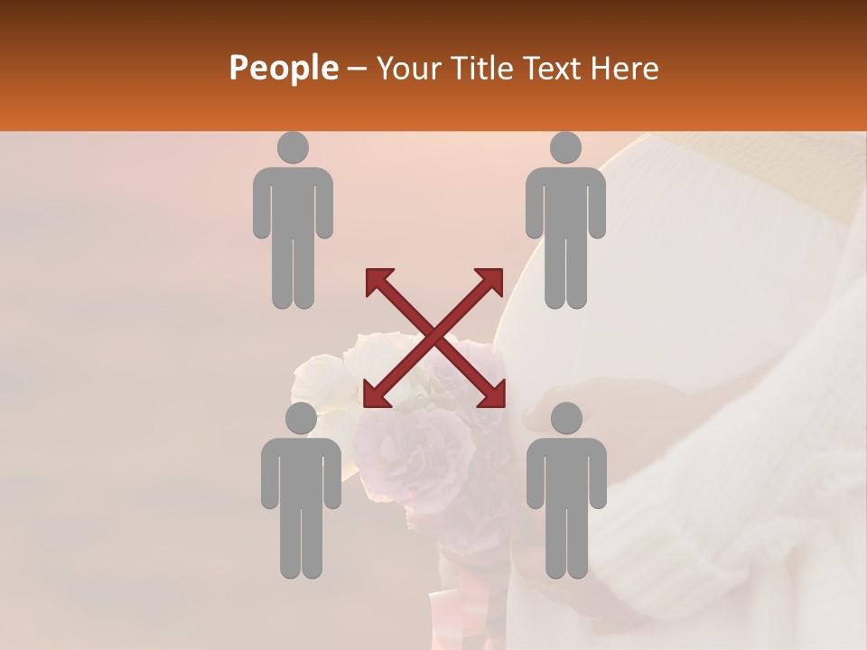 A Pregnant Woman Holding A Bouquet Of Flowers PowerPoint Template