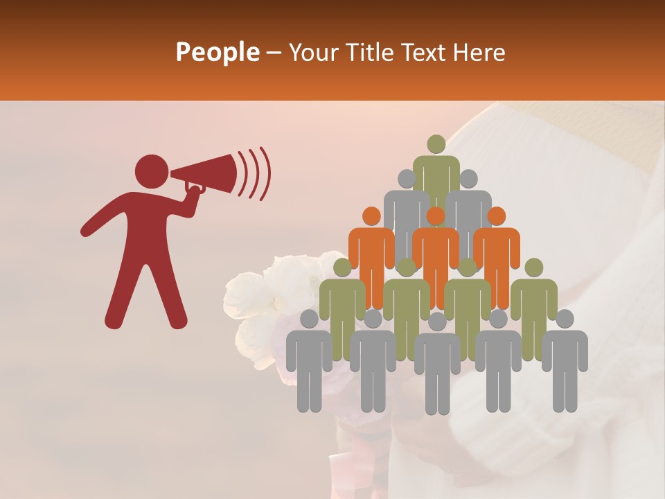 A Pregnant Woman Holding A Bouquet Of Flowers PowerPoint Template