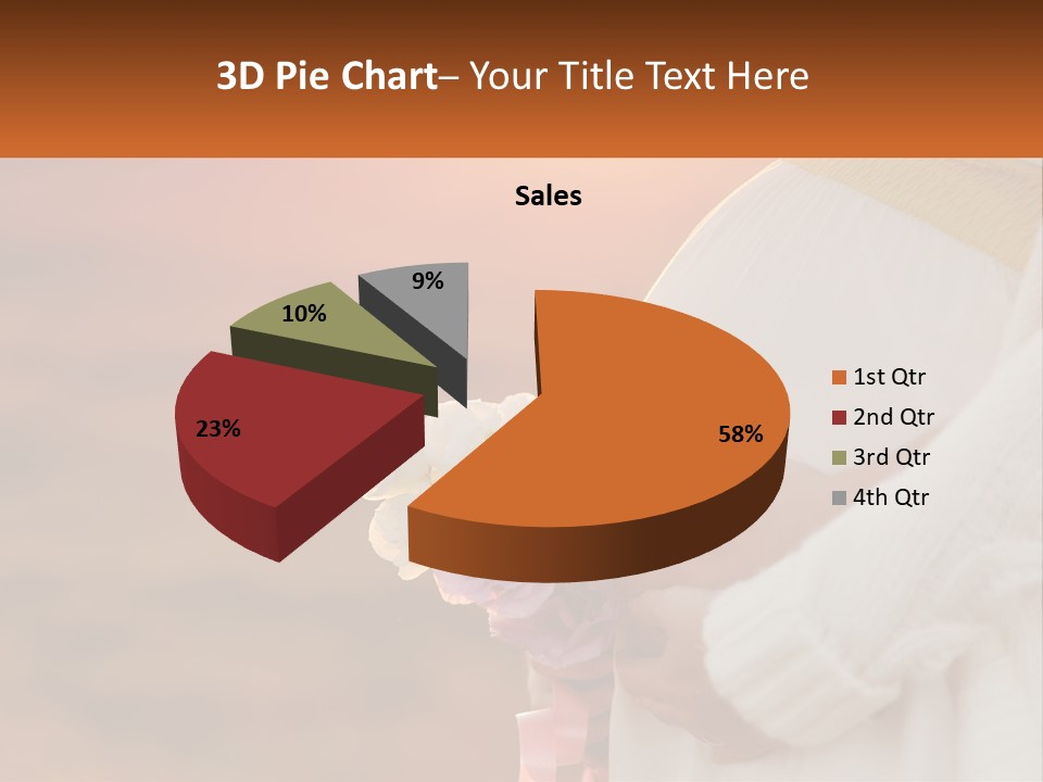 A Pregnant Woman Holding A Bouquet Of Flowers PowerPoint Template