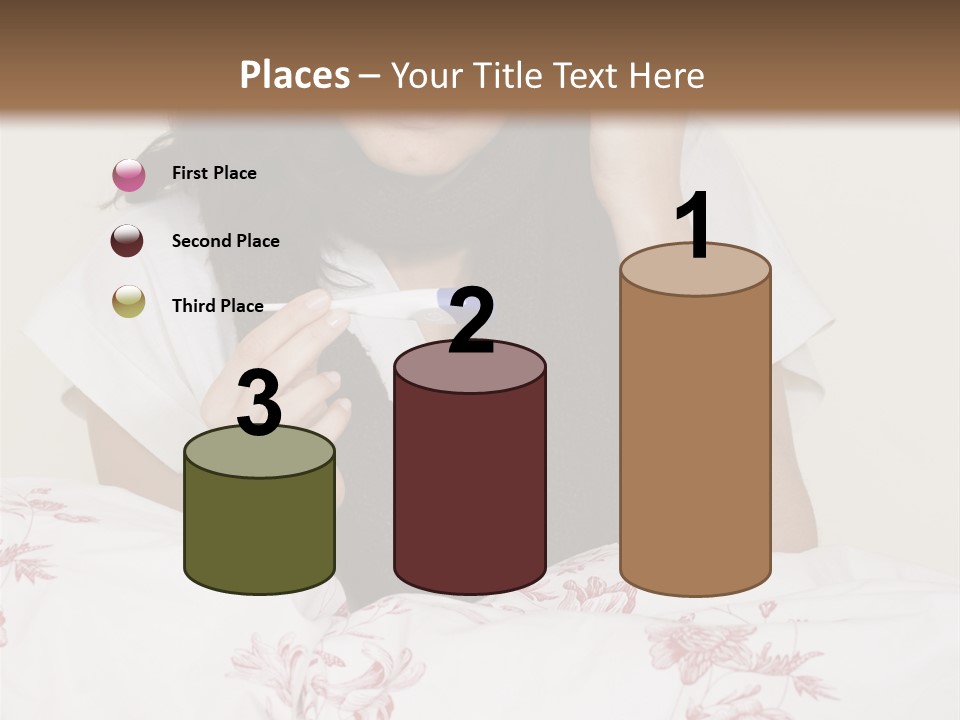 A Woman In Bed With Her Head In Her Hands PowerPoint Template