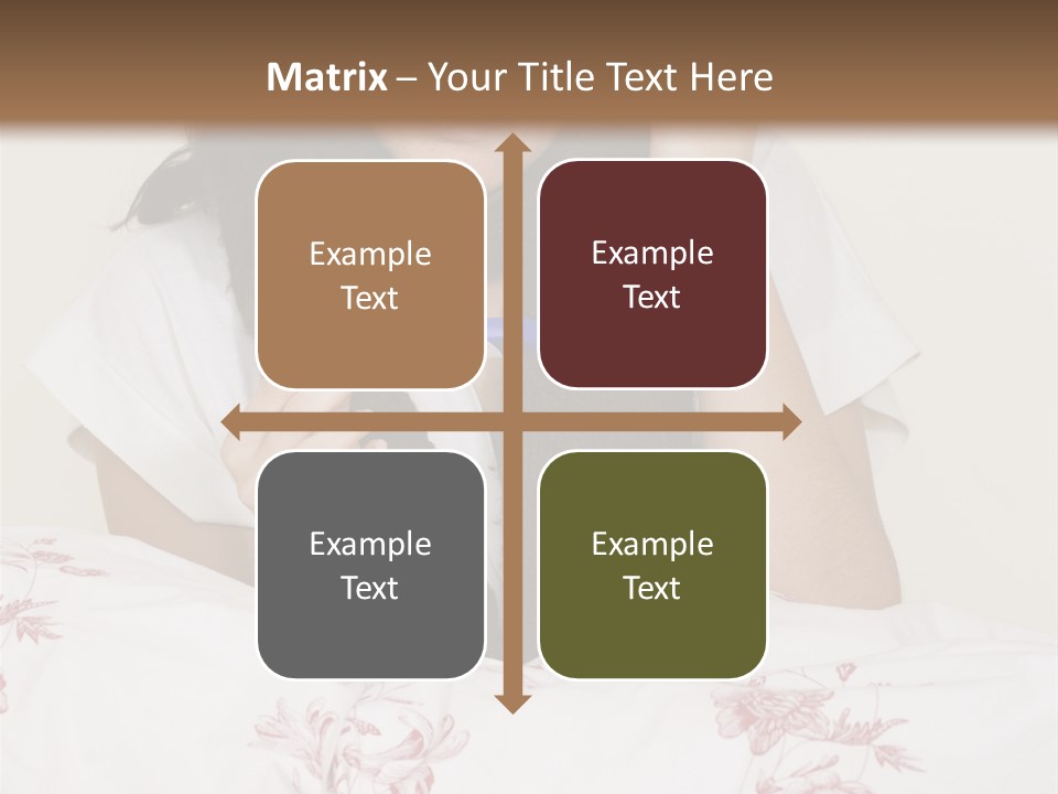 A Woman In Bed With Her Head In Her Hands PowerPoint Template