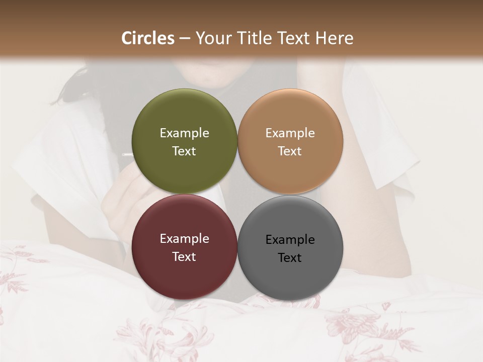 A Woman In Bed With Her Head In Her Hands PowerPoint Template