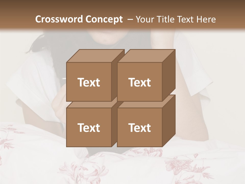 A Woman In Bed With Her Head In Her Hands PowerPoint Template