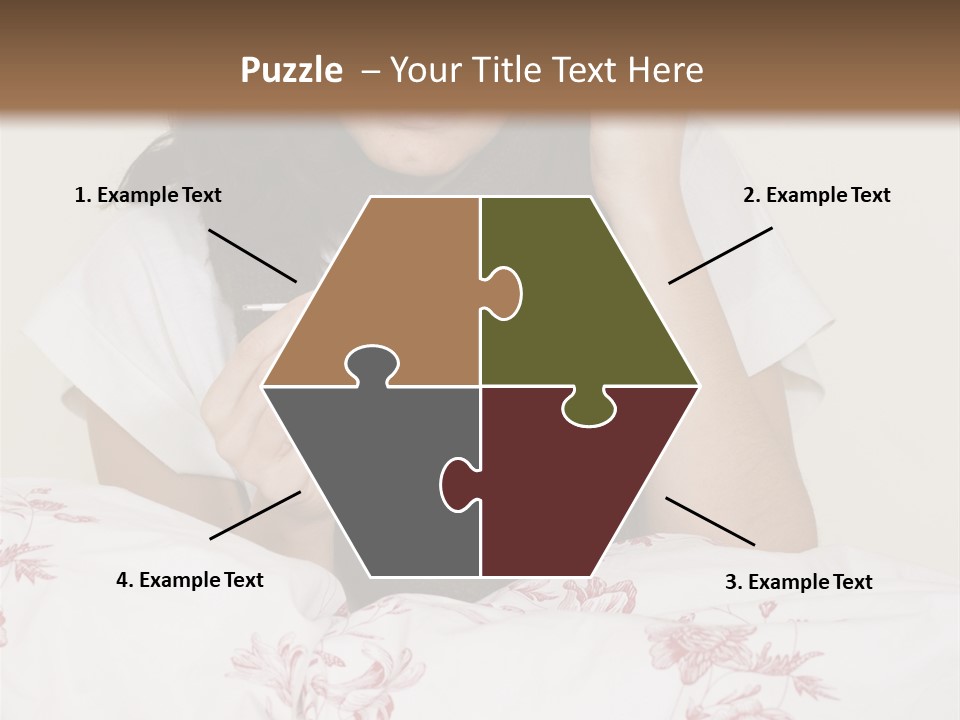 A Woman In Bed With Her Head In Her Hands PowerPoint Template