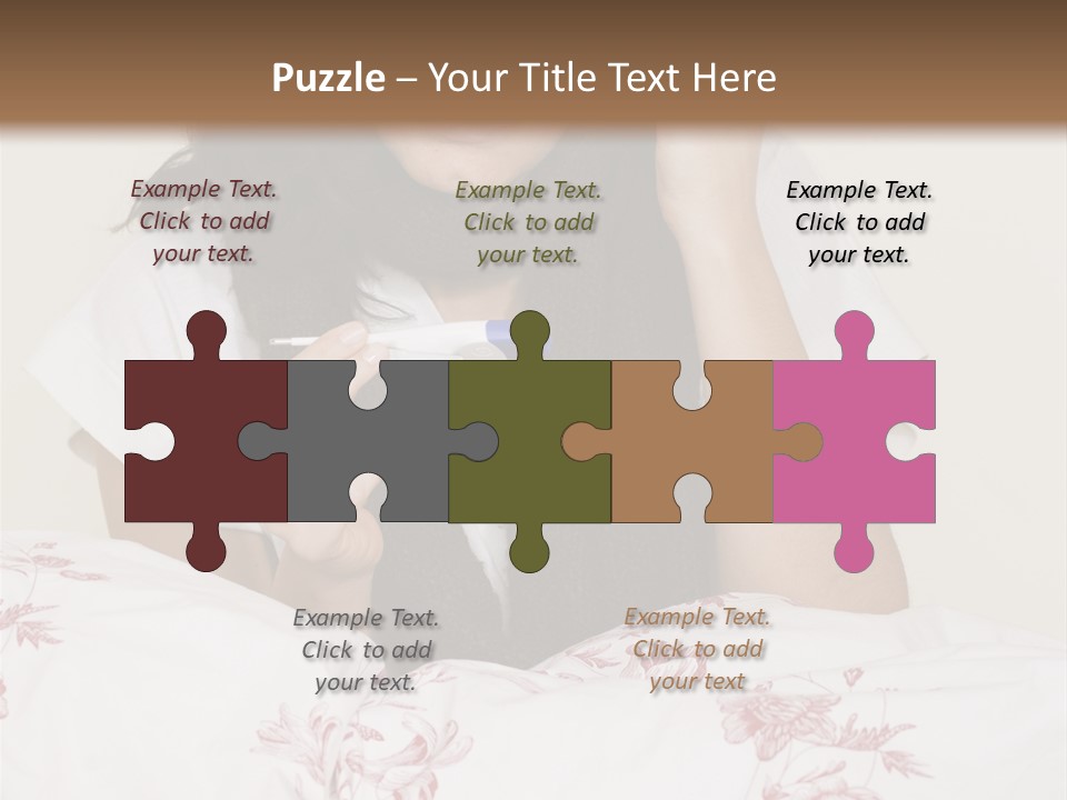 A Woman In Bed With Her Head In Her Hands PowerPoint Template