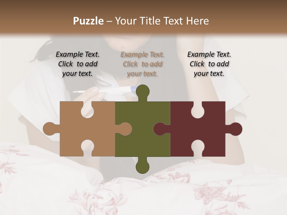 A Woman In Bed With Her Head In Her Hands PowerPoint Template