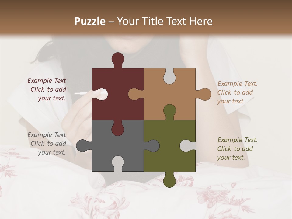 A Woman In Bed With Her Head In Her Hands PowerPoint Template