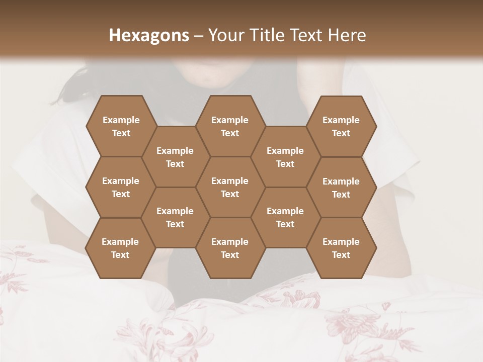 A Woman In Bed With Her Head In Her Hands PowerPoint Template