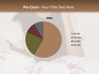 A Woman In Bed With Her Head In Her Hands PowerPoint Template