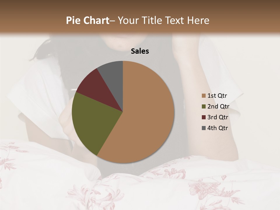 A Woman In Bed With Her Head In Her Hands PowerPoint Template