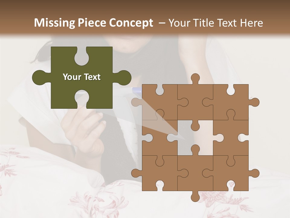 A Woman In Bed With Her Head In Her Hands PowerPoint Template