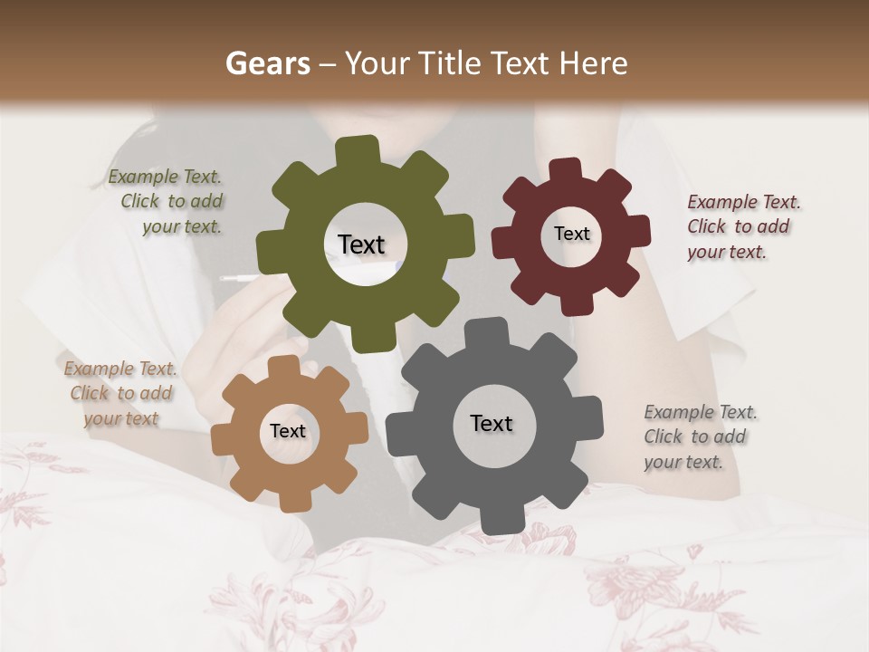 A Woman In Bed With Her Head In Her Hands PowerPoint Template