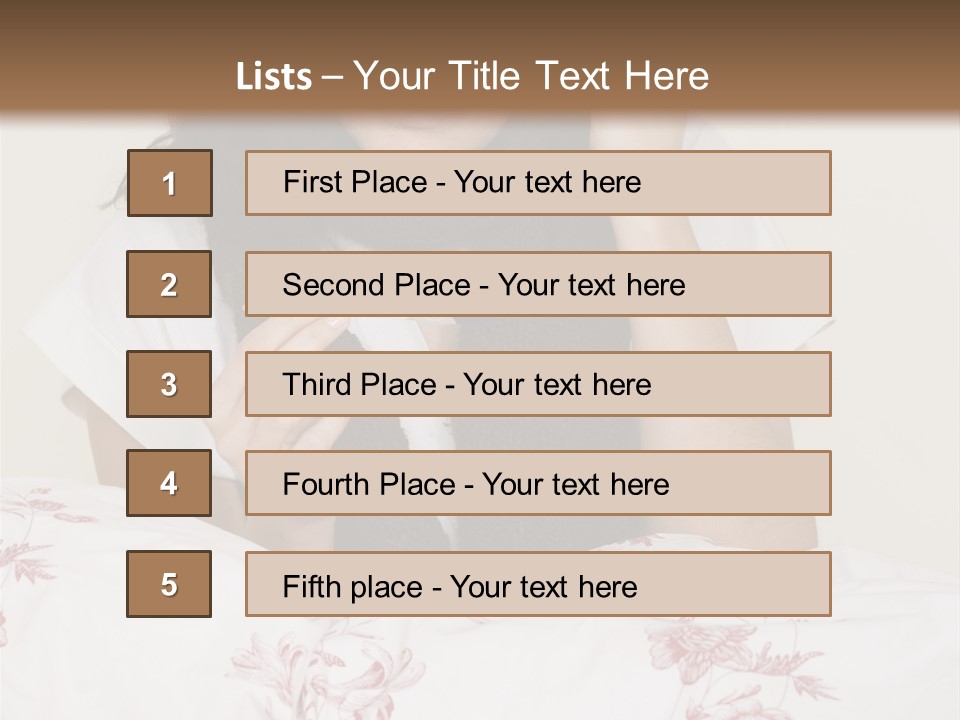 A Woman In Bed With Her Head In Her Hands PowerPoint Template