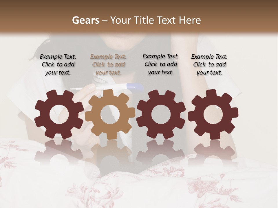 A Woman In Bed With Her Head In Her Hands PowerPoint Template