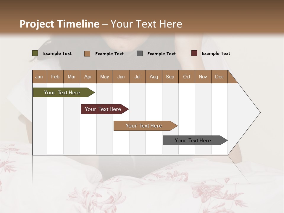 A Woman In Bed With Her Head In Her Hands PowerPoint Template