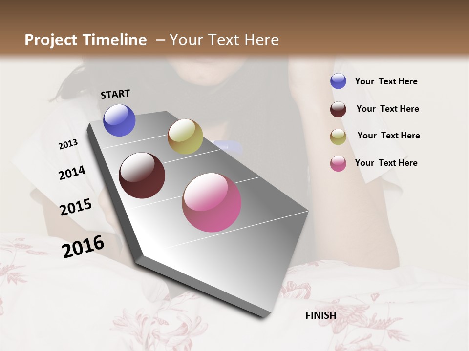 A Woman In Bed With Her Head In Her Hands PowerPoint Template