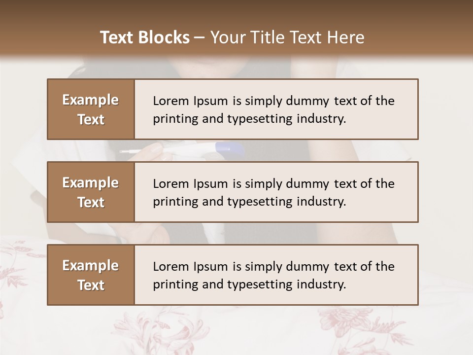 A Woman In Bed With Her Head In Her Hands PowerPoint Template