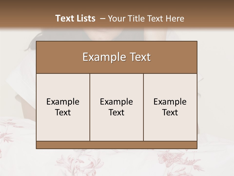 A Woman In Bed With Her Head In Her Hands PowerPoint Template