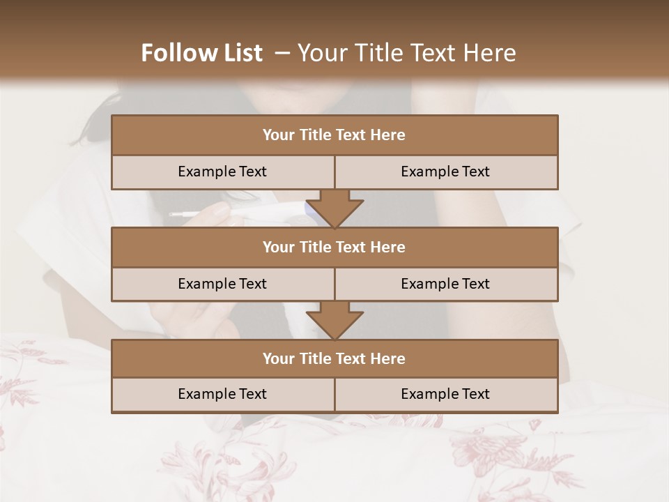 A Woman In Bed With Her Head In Her Hands PowerPoint Template