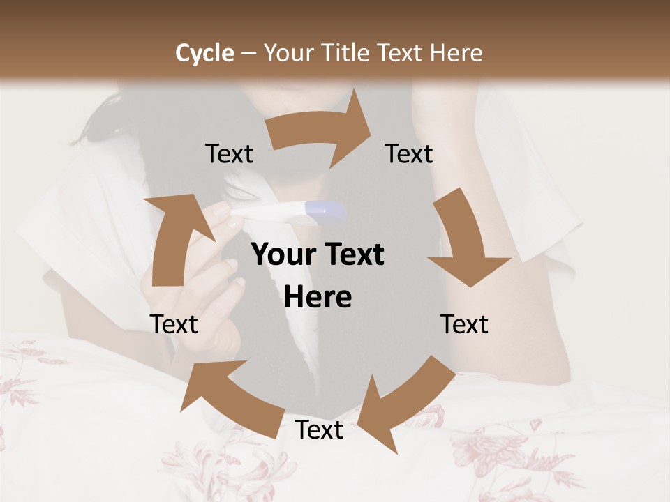 A Woman In Bed With Her Head In Her Hands PowerPoint Template