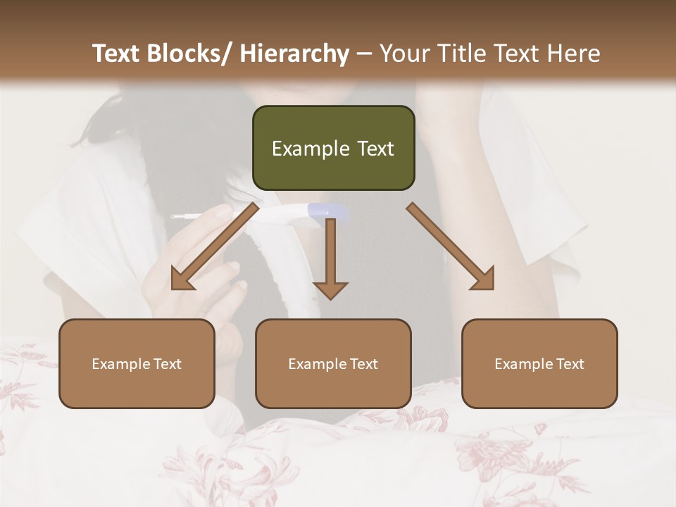 A Woman In Bed With Her Head In Her Hands PowerPoint Template