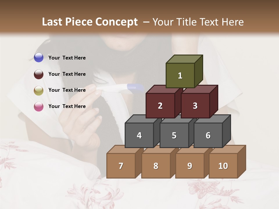 A Woman In Bed With Her Head In Her Hands PowerPoint Template