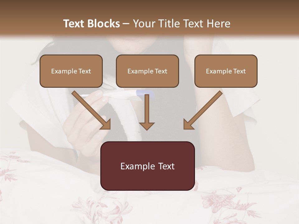 A Woman In Bed With Her Head In Her Hands PowerPoint Template