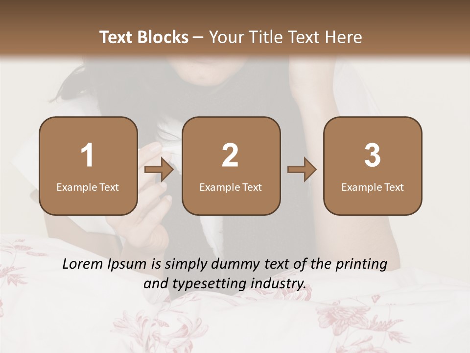 A Woman In Bed With Her Head In Her Hands PowerPoint Template