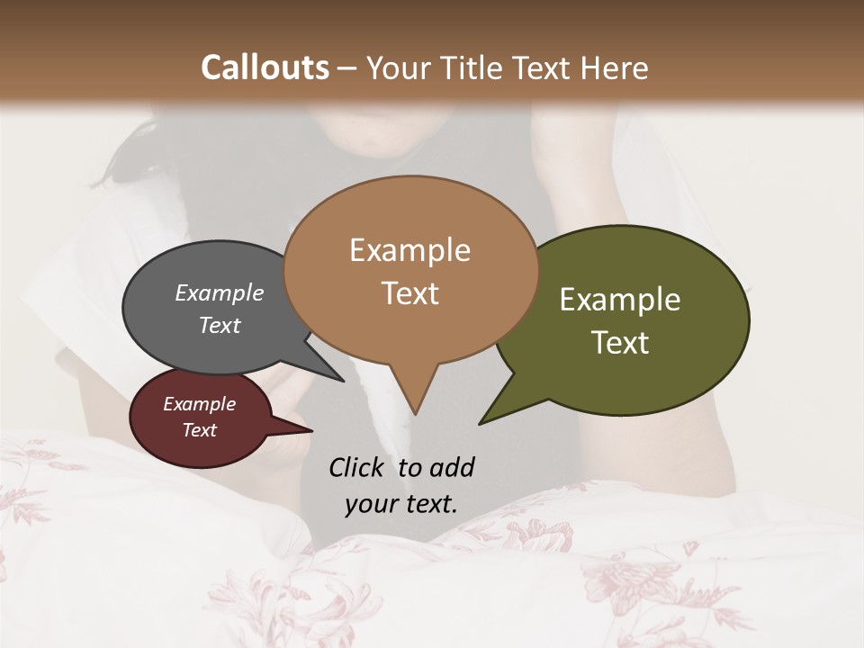 A Woman In Bed With Her Head In Her Hands PowerPoint Template