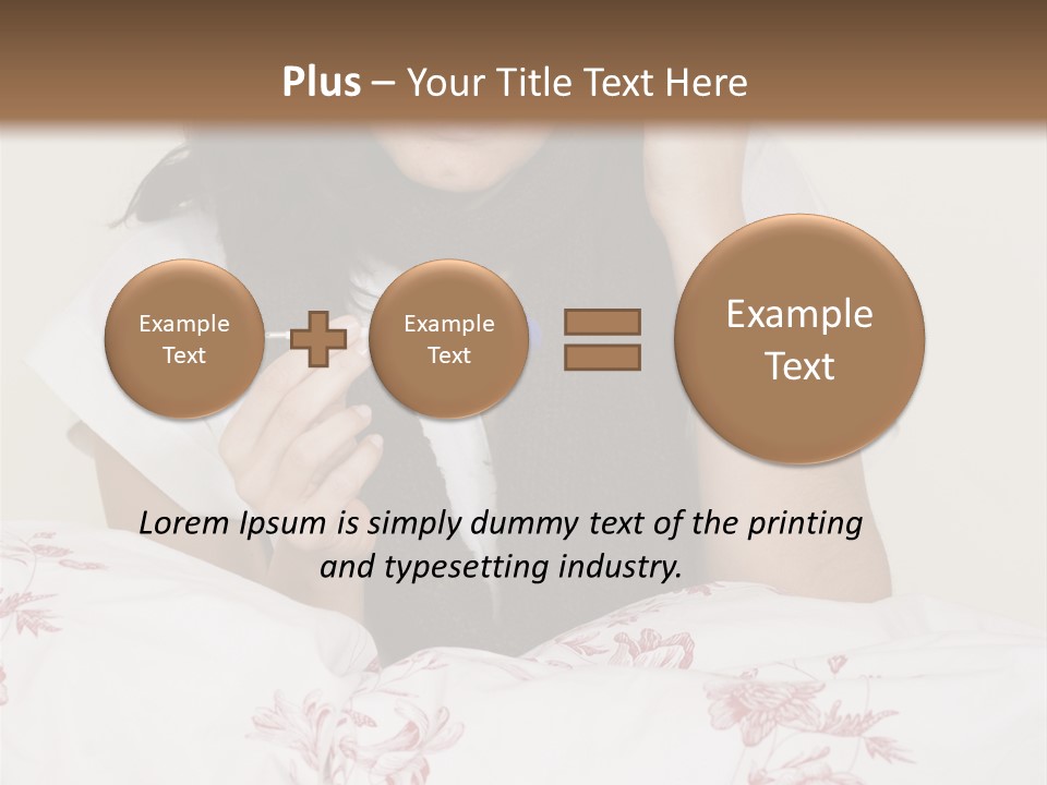 A Woman In Bed With Her Head In Her Hands PowerPoint Template