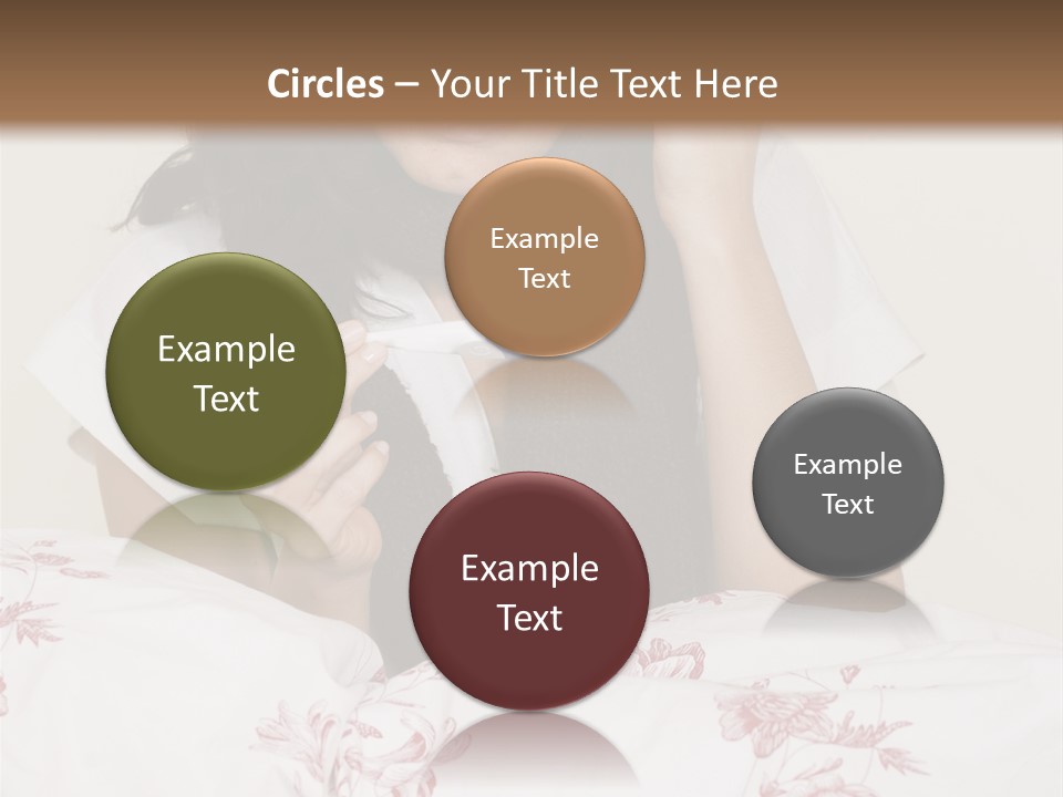 A Woman In Bed With Her Head In Her Hands PowerPoint Template