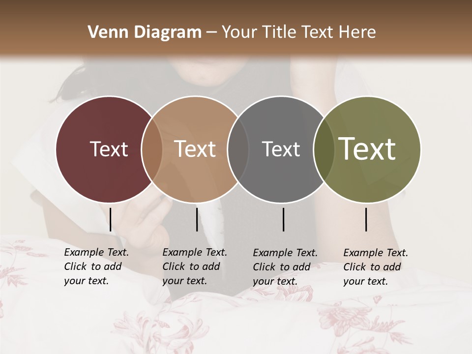 A Woman In Bed With Her Head In Her Hands PowerPoint Template